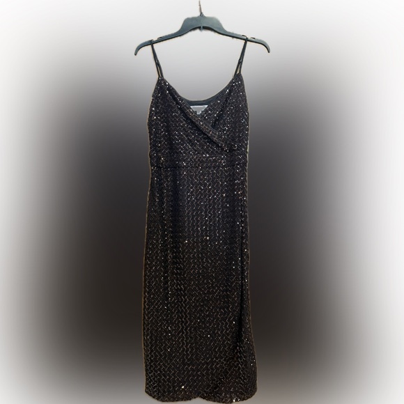 Nanette Lepore Dresses & Skirts - Nanette Lepore Sequin Midi Dress Copper & Black Party Cocktail NYE Evening, NWT